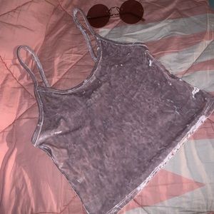Forever 21 baby pink velvet crop top